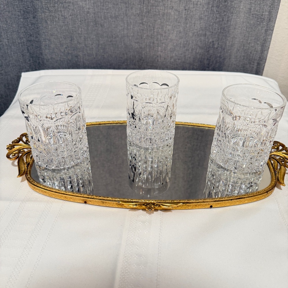 Gorham Gold and Clear Glass Bar Set